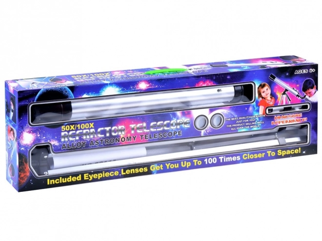 Télescope éducatif pour enfants sur trépied avec optique zoom