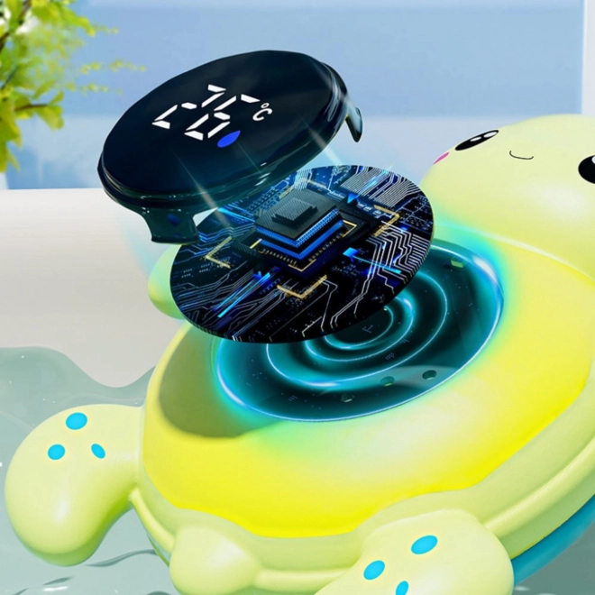 Thermomètre de bain pour enfants Tortue 2 en 1 pour mesurer la température de l'eau et de la pièce