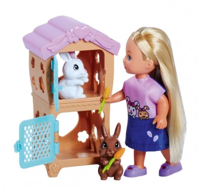 Poupée Steffi et Evička avec Famille de Lapins