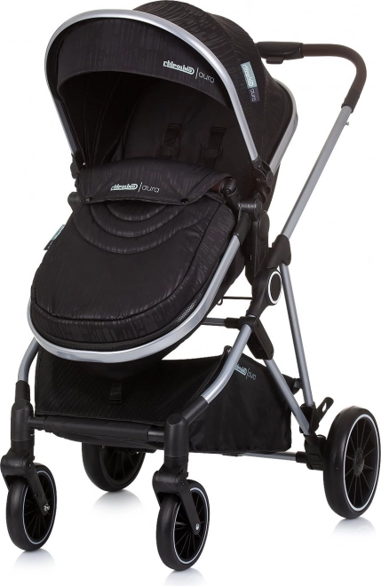 CHIPOLINO Poussette combinée Aura 2en1 Obsidian, Argent