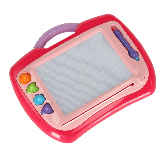 Tableau magnétique de dessin pour enfants avec tampons rose XL