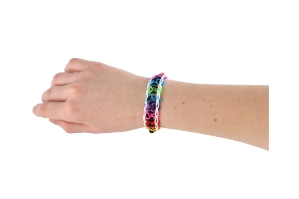 Fais ton propre bracelet 700+ élastiques, perles + outils + métier à tisser pour bracelets dans une boîte 30x24cm