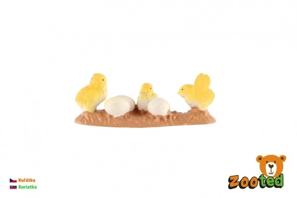 Poussins de poules en plastique 5cm dans un sac