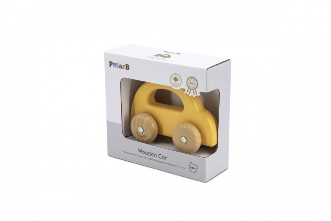 Voiturette en bois-jaune