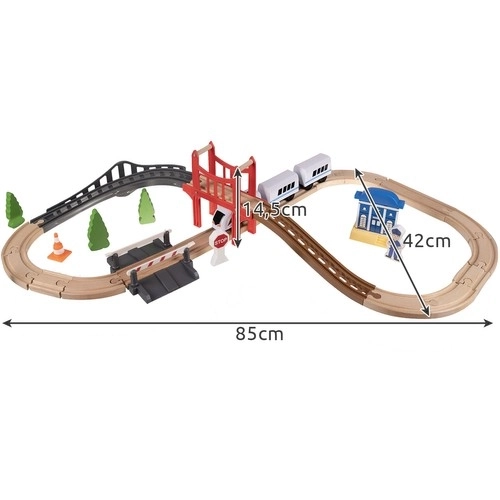 Circuit de train en bois Kruzzel 22646