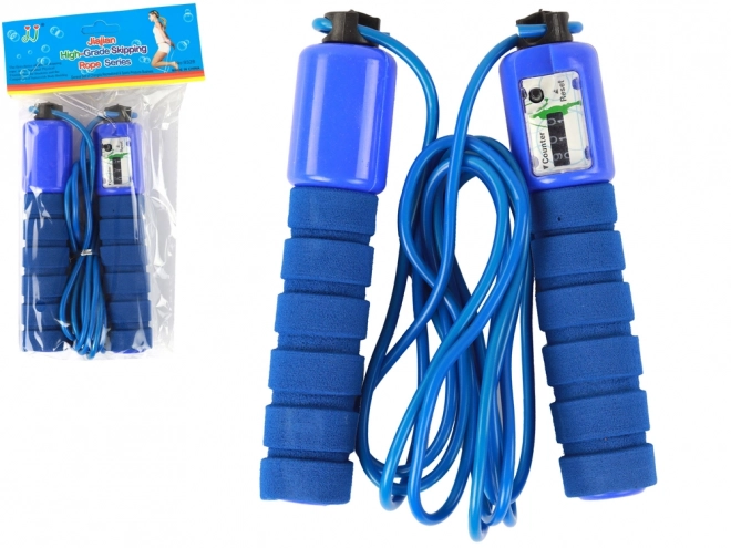 Corde à sauter bleue avec compteur 280 cm