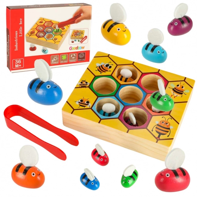 Jeu éducatif Montessori d'apprentissage des couleurs - abeilles
