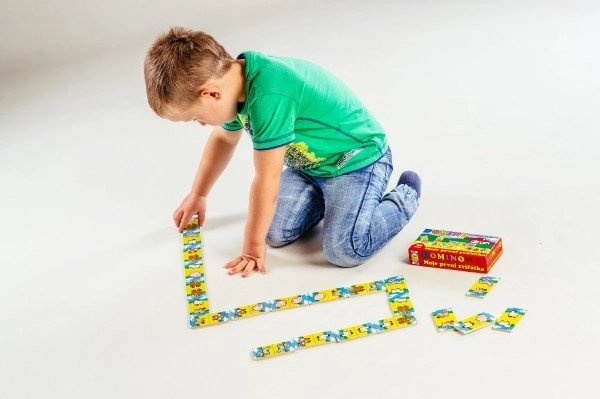 Domino Mes premiers animaux bois jeu de société 28pcs en boîte 17x9x3,5cm MPZ