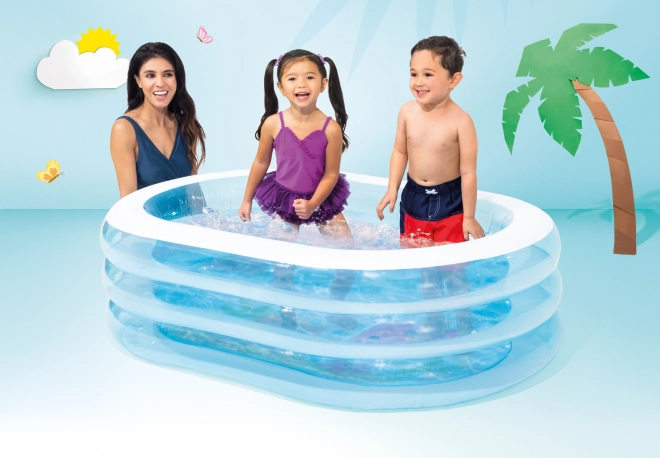 Piscine ovale gonflable pour enfants avec dauphins
