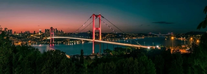 Puzzle panoramique Istanbul nocturne 1000 pièces