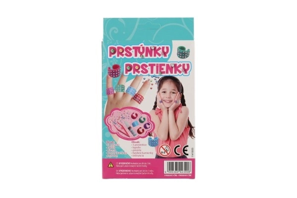 Ensemble créatif bagues en plastique dans une boîte 12x21x3,5cm 12pcs