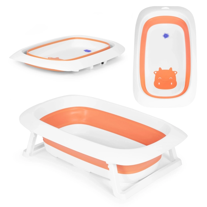 Bain pour bébé - bain pliant avec vidange 81 cm - ECOTOYS – orange
