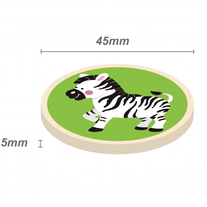 Mémo en bois animaux - 32 pièces
