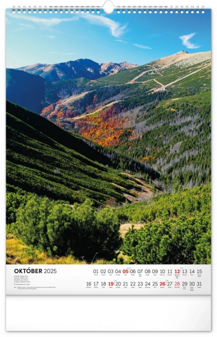 NOTIQUE Calendrier mural Tatry 2025, 33 x 46 cm