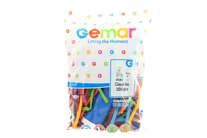 Ballons à modeler Gemar avec pompe - 100 pcs