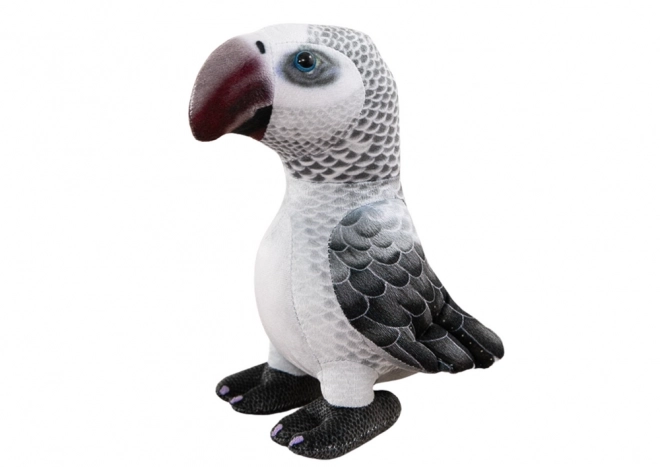Perroquet en peluche gris 20 cm