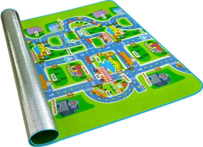 Tapis de jeu pliant pour enfants avec motif de rue 160 x 130 cm