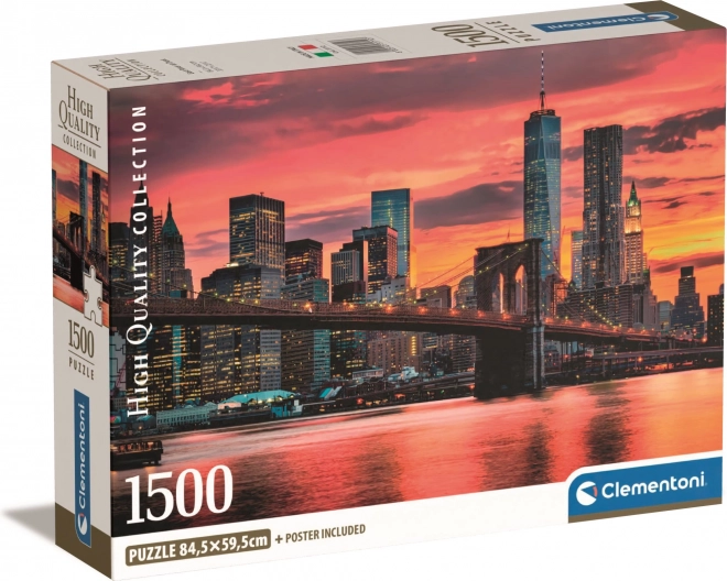Puzzle 1500 pièces Compact East River au crépuscule