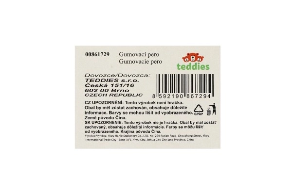 Stylo-gomme Best games 15cm plastique 6 variétés 36pcs en boîte