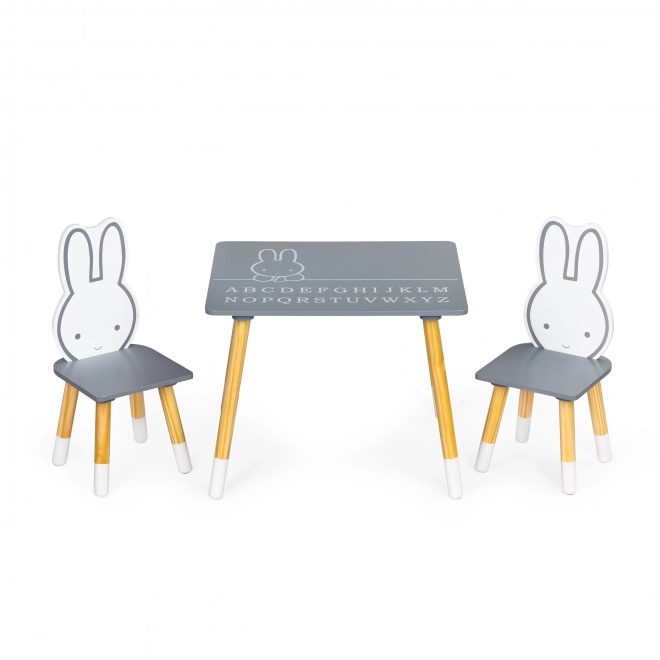 Table et chaise enfants avec motif lapin, ensemble de meubles Ecotoys