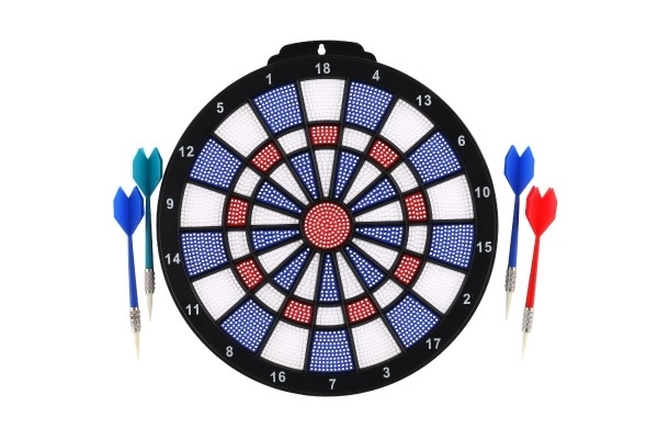 Cible avec fléchettes 4pcs plastique diamètre 28cm dans boîte 39x31x3cm