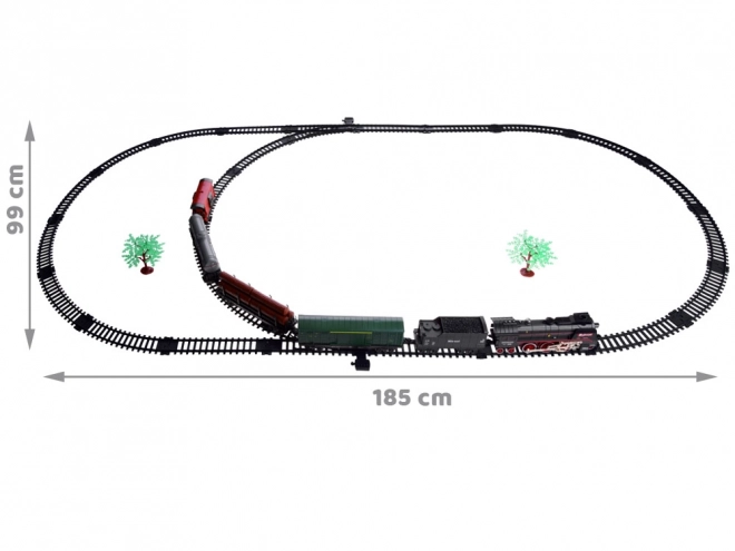 Train électrique 185x99cm la fumée s'évapore effet sonore RC0622