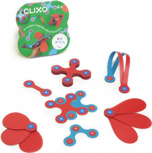 Blocs magnétiques Clixo Itsy, rose et turquoise