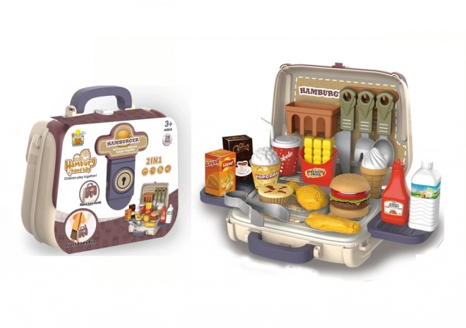 Ensemble de hamburgers avec une valise pratique