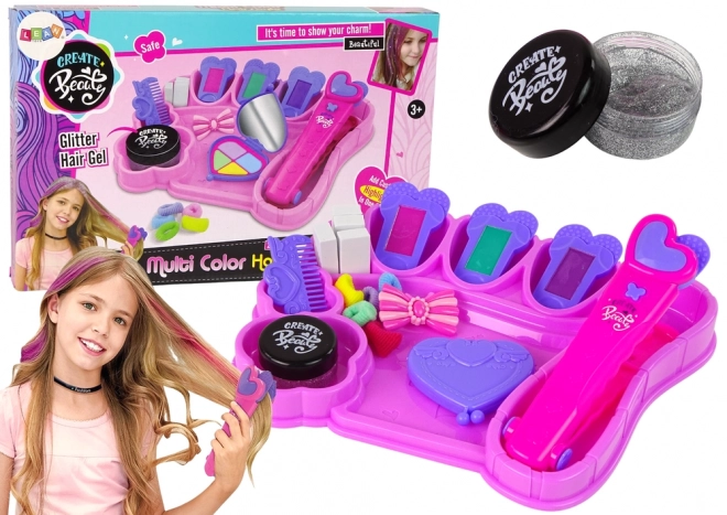Ensemble de Coloration des Cheveux avec Craies Colorées et Accessoires