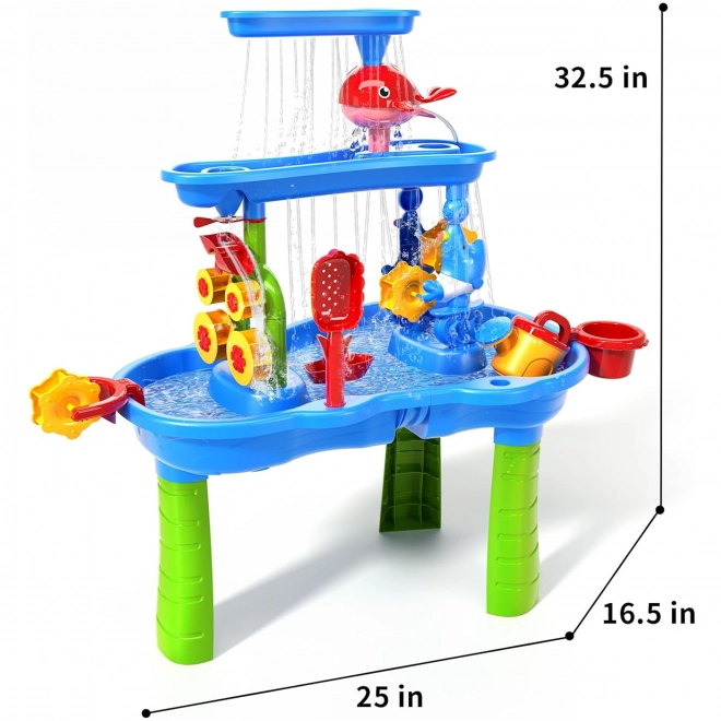 Woopie table d'eau XL pour enfants pour jouer avec l'eau et le sable 37 pièces