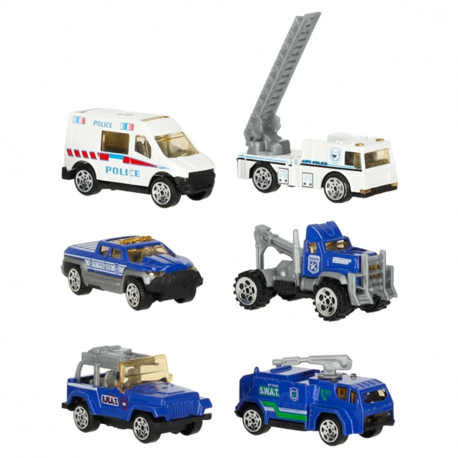Camion avec voitures de police