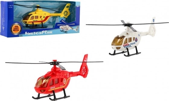 Hélicoptère de pompier, de police et de sauvetage – modèle en métal et plastique 18 cm