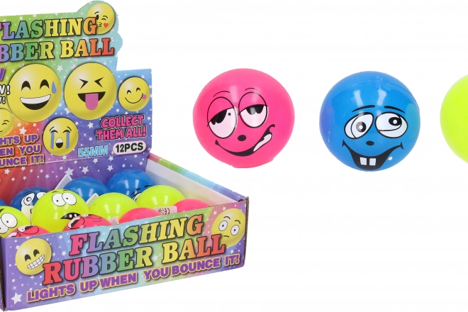 Balle avec visage lumineux 5,5 cm