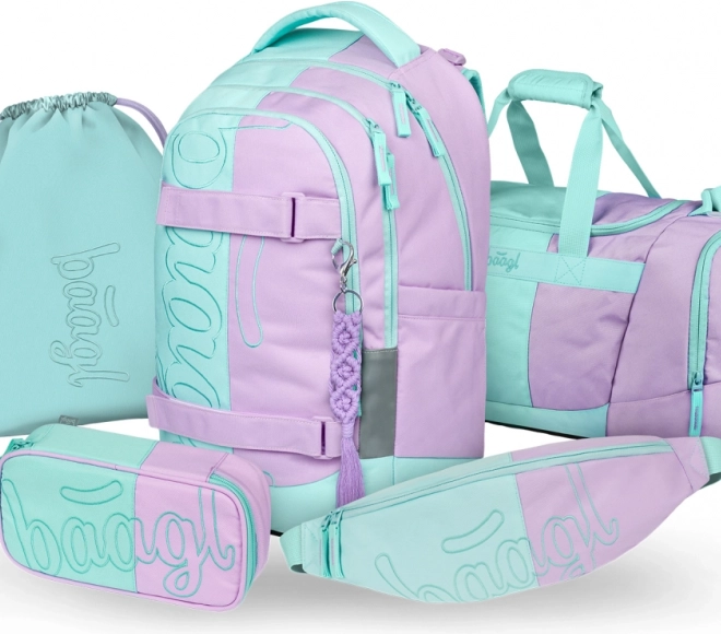 Set Scolaire BAAGL Skate Max Sweet : Sac à dos, Trousse, Pochette et Sac de Sport