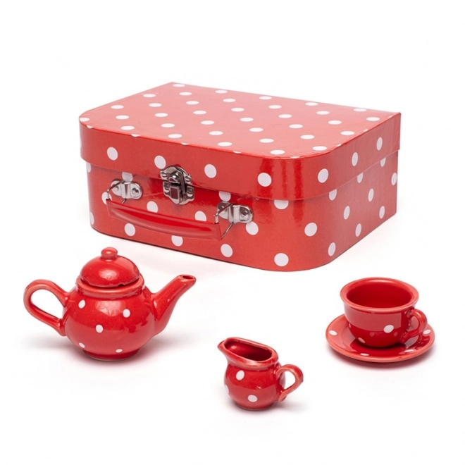 Bigjigs Toys set à thé rouge à pois