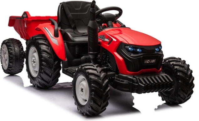 Tracteur à batterie HC-306 rouge avec remorque 24V
