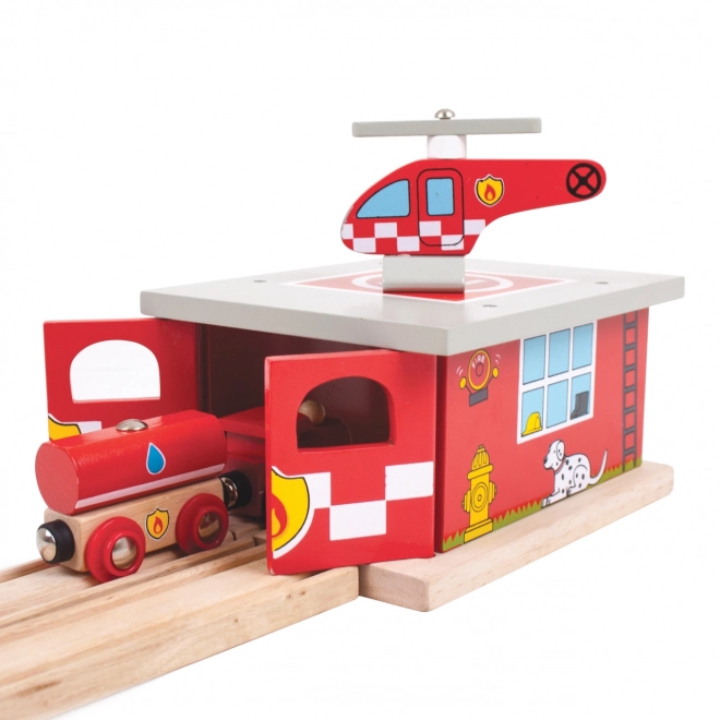 Gare de pompiers Bigjigs Rail Dépôt