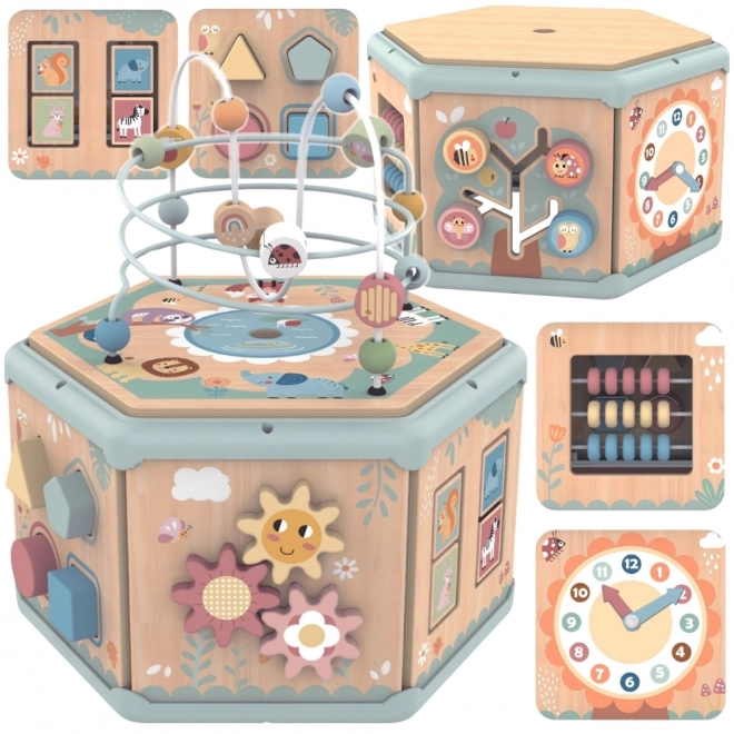 Cube Montessori interactif en bois avec activités Tooky Toy