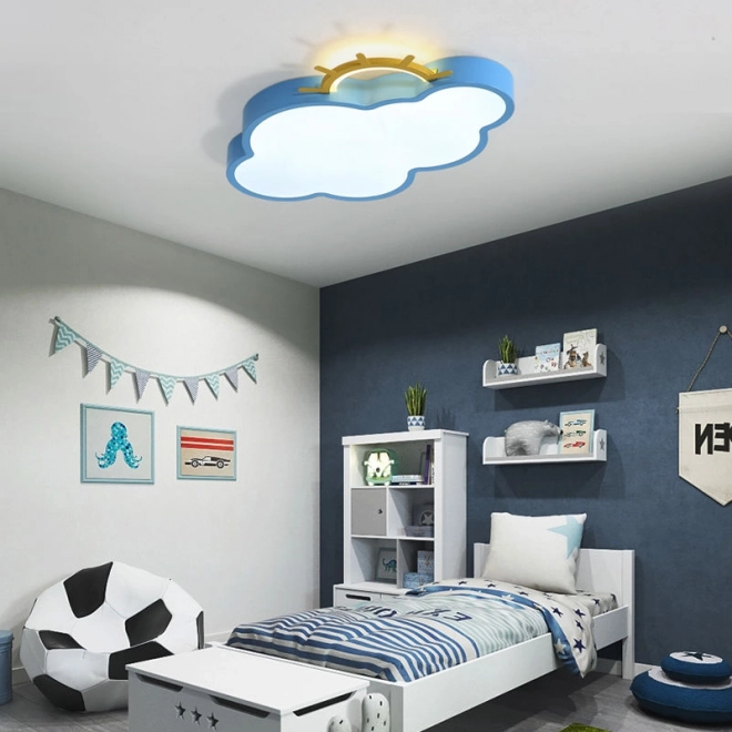 Lampe de plafond LED Chmurka pour enfants avec télécommande bleu