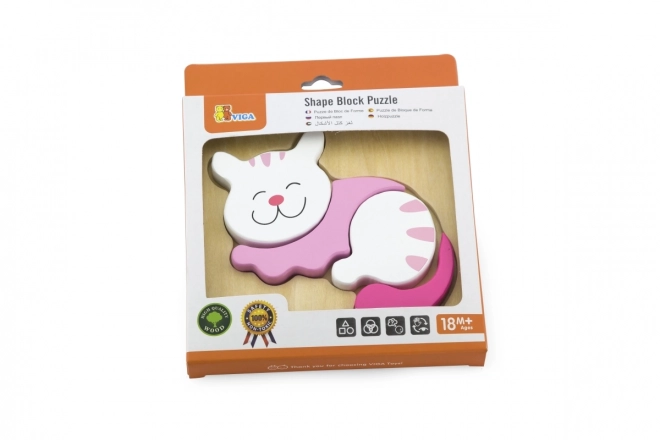 Puzzle en bois pour les plus petits - Chat