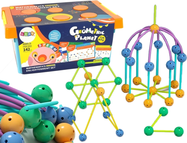 Jeu de construction géométrique 3D - 142 pièces