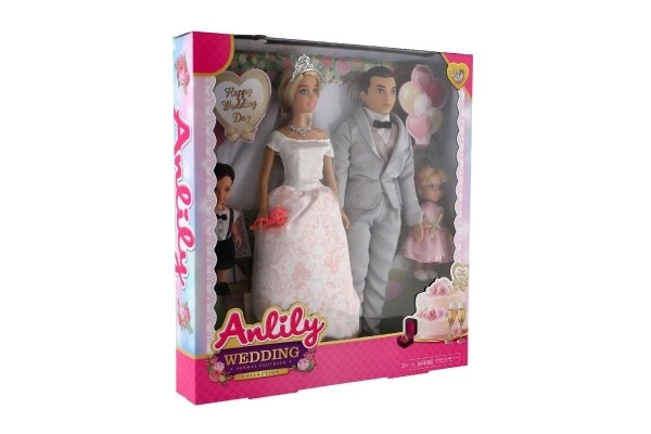 Poupée mariée et marié avec famille Anlily