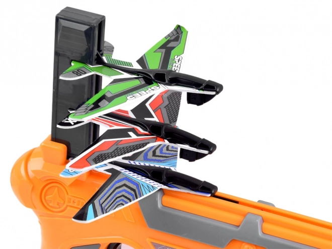 Grande pistolet avec lanceur d'avions – Orange