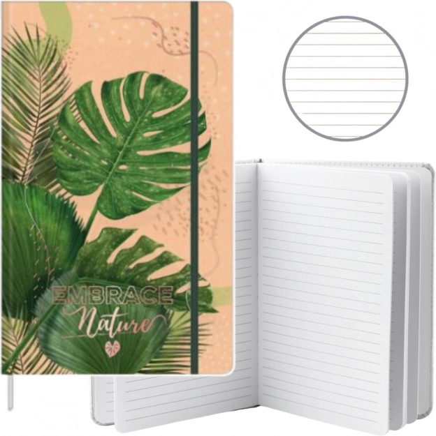 Carnet A5 avec motif Monstera - 80 feuilles