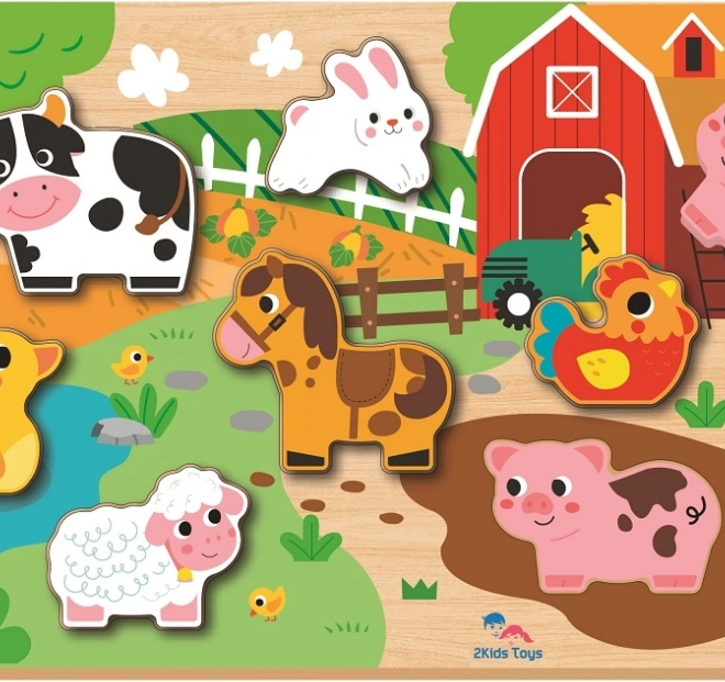 Puzzle à encastrer Ferme pour enfants de 2Kids Toys