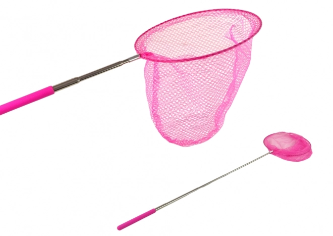 Filet télescopique pliant pour papillons et insectes 85cm - rose