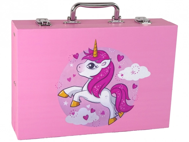 Grande mallette artistique de 145 pièces Licorne rose