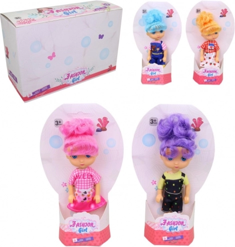 Poupée pour filles 16 cm, 4 couleurs, lot de 12