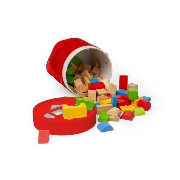 Bigjigs Toys blocs en bois et boîte d'insertion dans un tambour