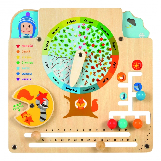 Lucy & Leo Calendrier de la Nature - Planche éducative en bois